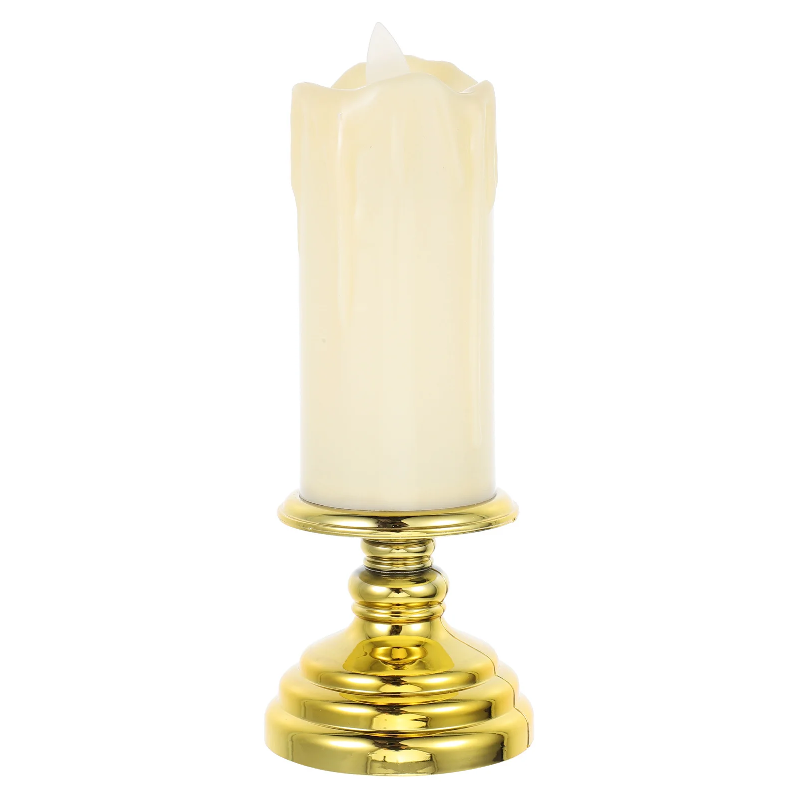 شموع عديمة اللهب LED قاعدة ذهبية لهب وامض واقعي رومانسية لحفلات الزفاف والعشاء ديكور المنزل وإضاءة أجواء طويلة الأمد