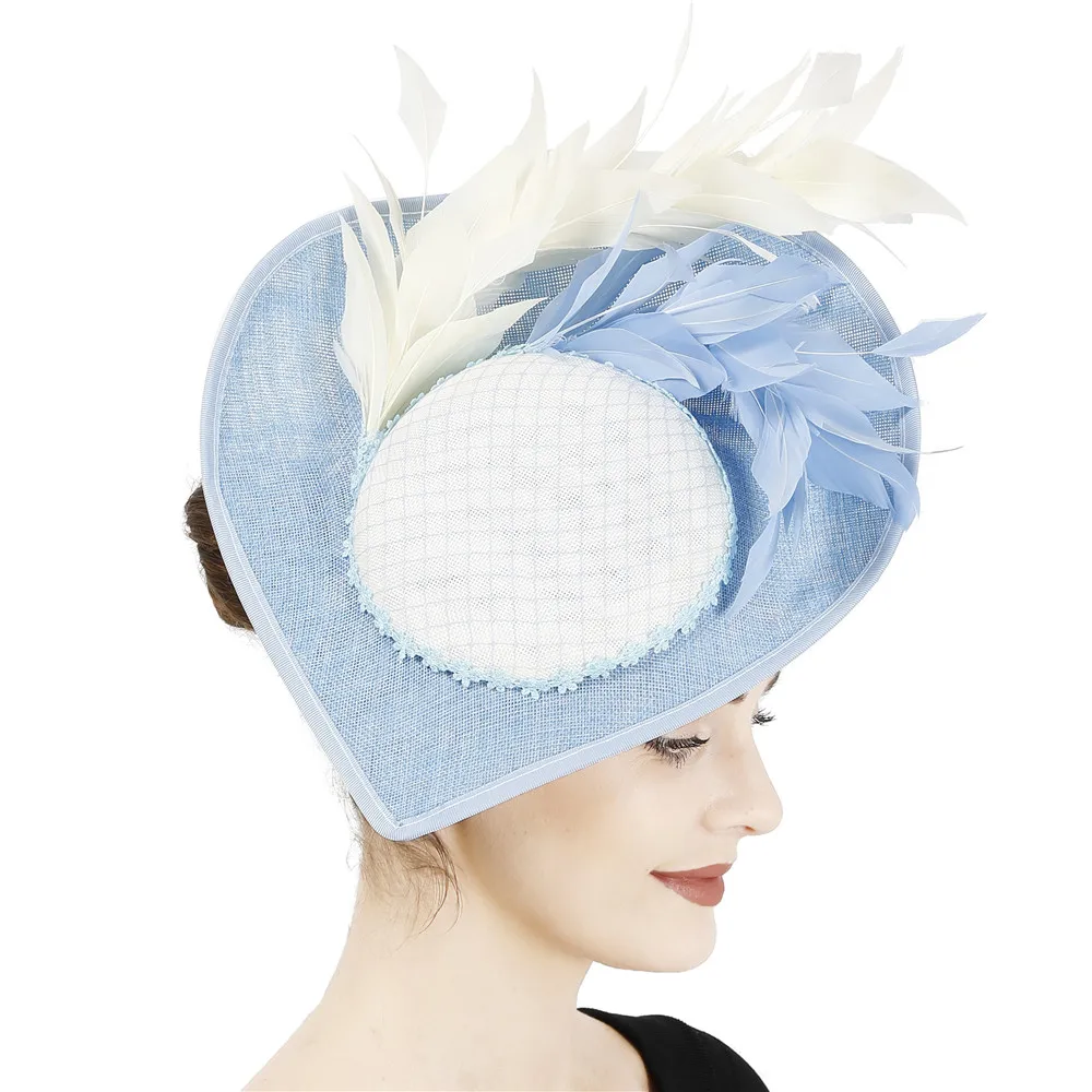 Fascinator różowe pióra kapelusze damskie eleganckie spinki do włosów Kentucky Derby imprezowa, koktajlowa akcesoria do włosów