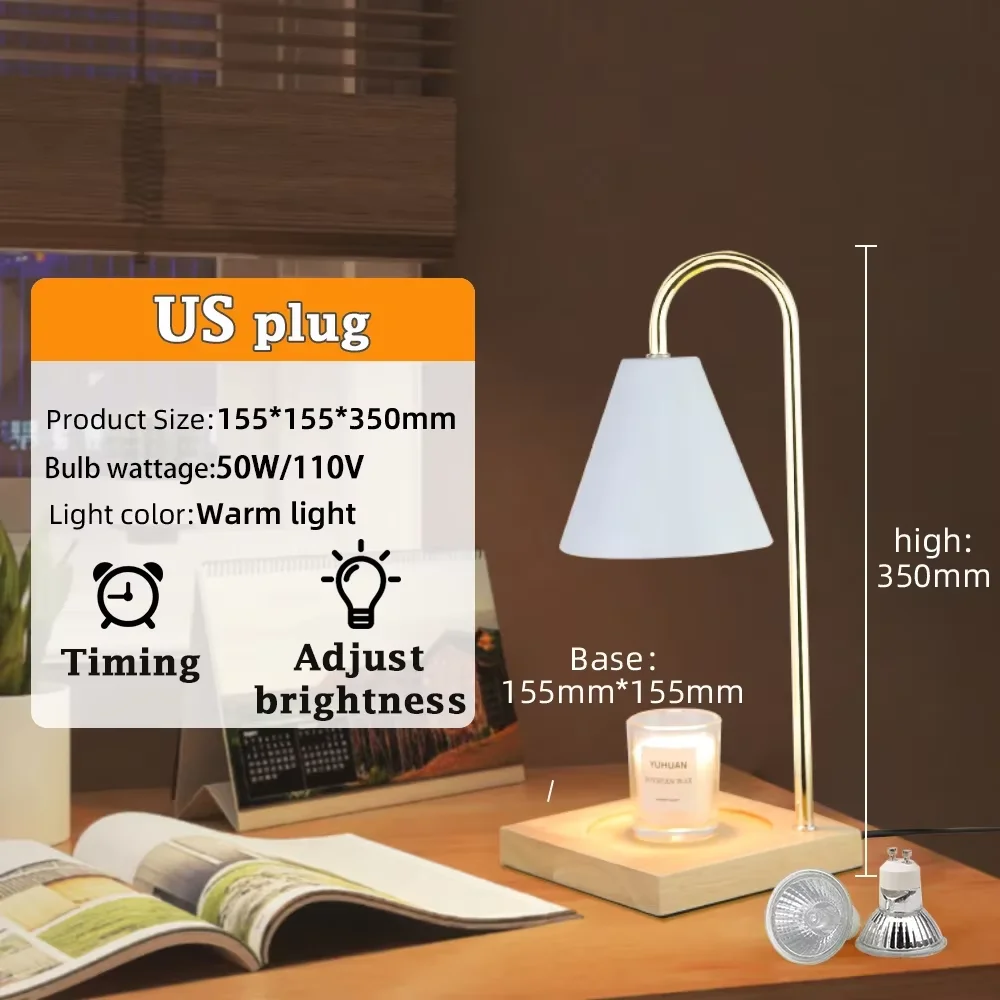 Table Lamps Led Candle Warmer Lamp for Home Decor Aromatherapy Melting Wax Night Light With Timer Dimming Desk Lights Girl Gift
