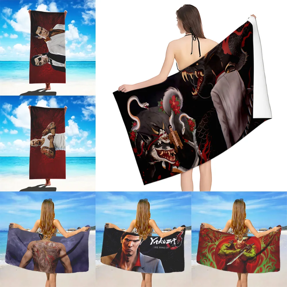 

Y-Yakuza Game Beach Towel Microfiber Sand Free Quick Dry Soft Sandproof Pool Towels Gift for Women Travel Gym Shower Camping