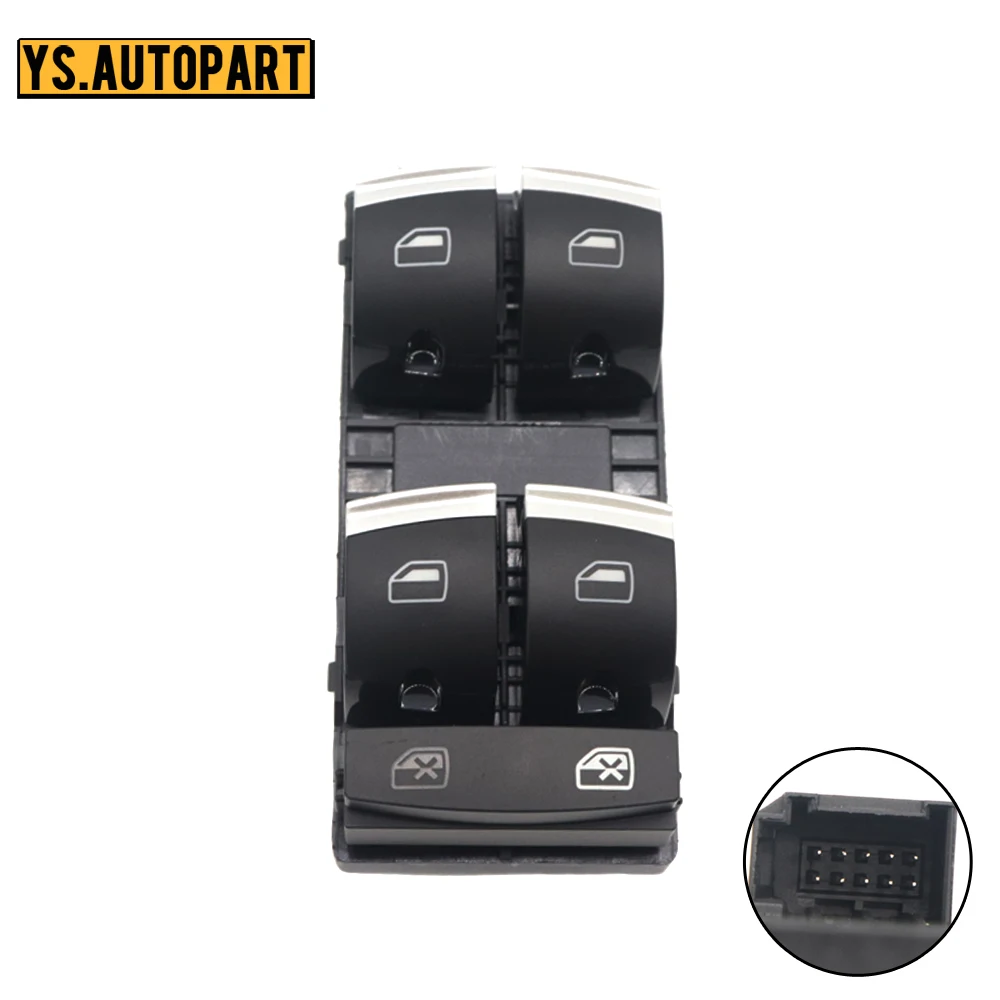 

Car 4F0959851H Electric Chrome Master Power Window Control Switch Button For Audi A3 8P A6 S6 RS6 C6 Q7 2004-2011 4F0959855B