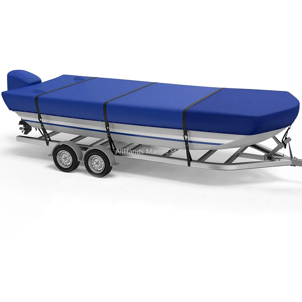 Heavy Duty Waterproof Boat Cover Marine Grade Polyester Windproof UV Resistant Outdoor Trailerable Boat Cover