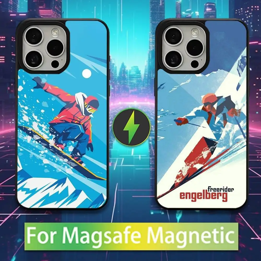 

Sport Snowboarding Phone Case For iPhone 16,15,14,13,12,11,Pro,Max,Plus,Mini,Magsafe,Magnetic Wireless Charging Case