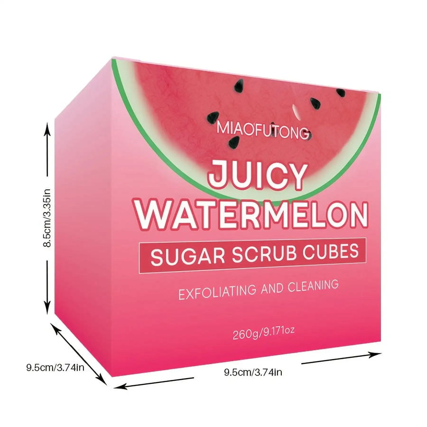 Watermelon Sugar Scrub Cubes 🍉 All-Natural Exfoliator | 12oz Hydrating Body Polish w/Mango & Shea Butter |Sensitive Skin Safe🌟