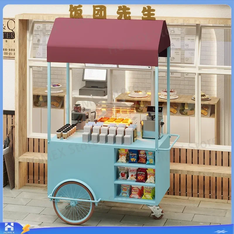 Wrought Iron Mobile Display Cart Commercial Promotional Kiosk Outdoor Market Stall Shopping Mall Sales Booth Retail Show