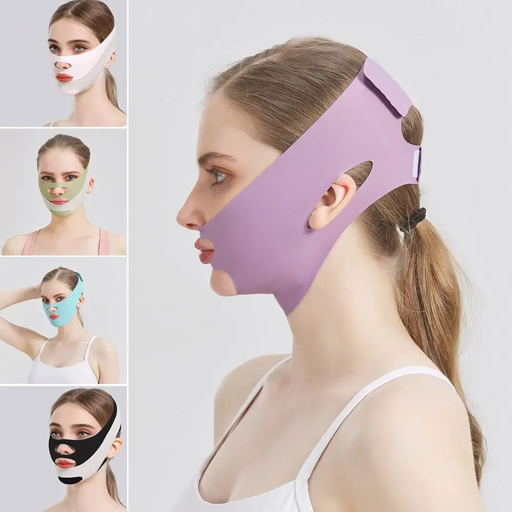 Adjustable Face Sculpting Sleep Mask New Breathable Elastic Chin Up Mask Skin Care Slimming Strap V Line Shaping Mask Woman