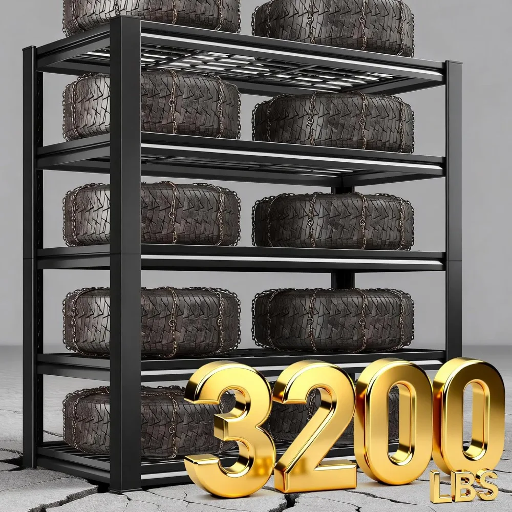 

Стеллаж для гаража 5-ярусный, усиленный, металлический, грузоподъемность 3200 фунтов, 36x16x72, для кофейных столиков