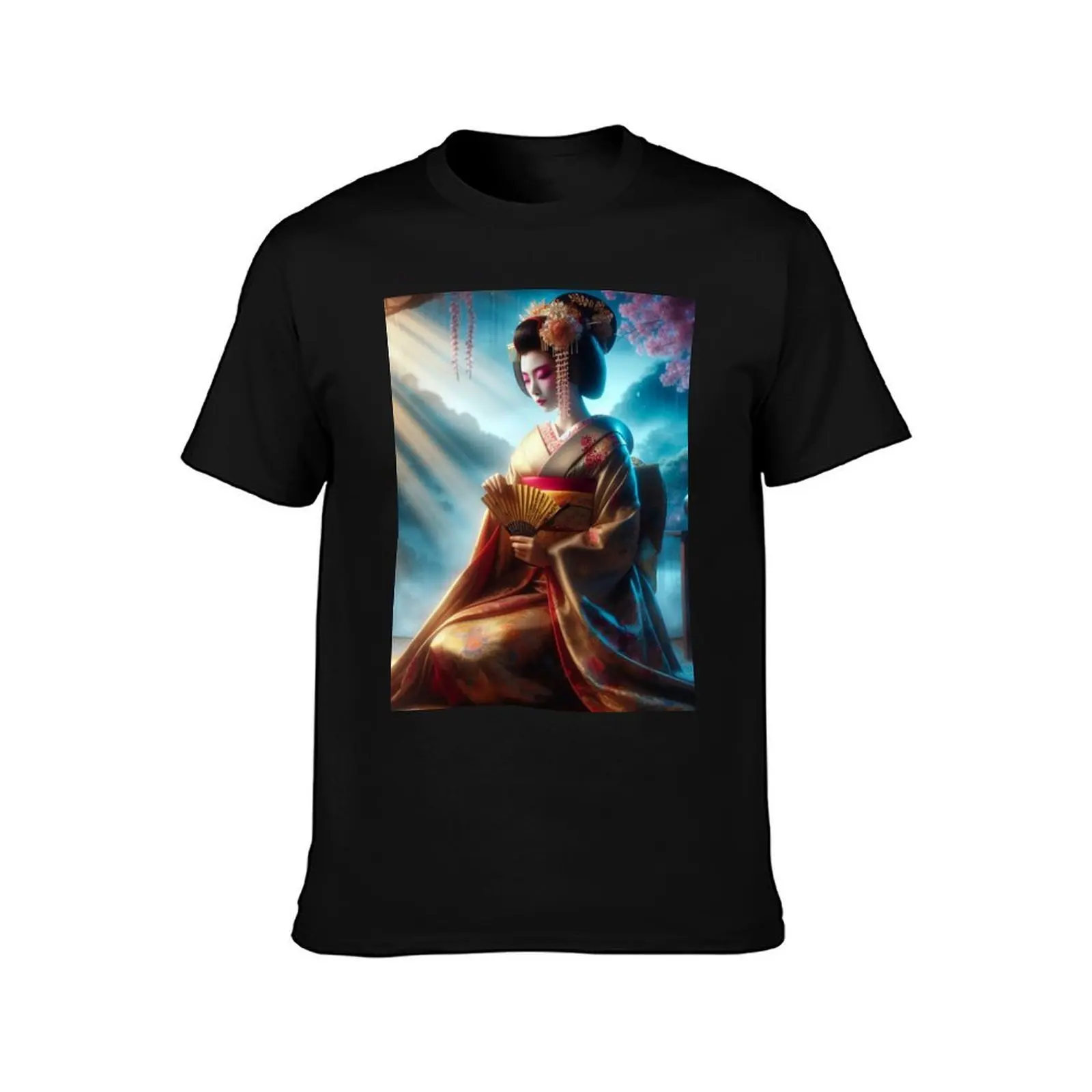 The geisha scene T-Shirt Odor Resistant Short Sleeve Top T-Shirt