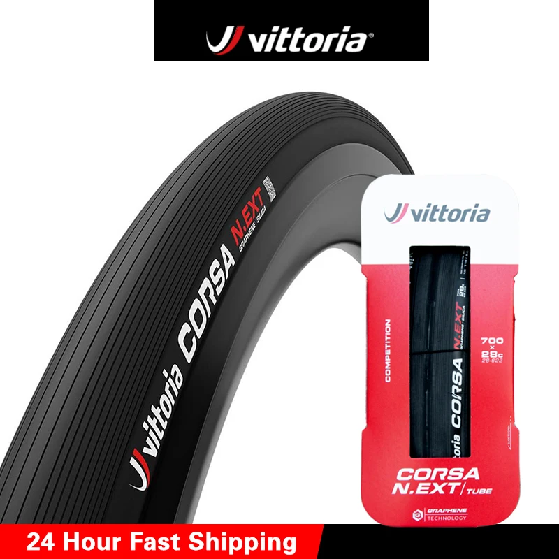 Vittoria Corsa N EXT Road Tire 700x28C/26C Black Graphene 2.0 Tube Type Lightweight Folding Clincher 700C