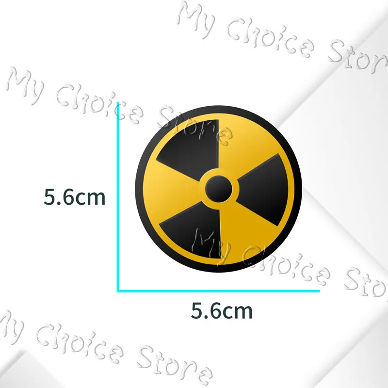 Danger Nuclear Bomb Weapon Sign Logo Emblem Aluminum Car Wheel Center Cover Sticker Hub Cap Decals For Universal Cars Decor 4Pcs