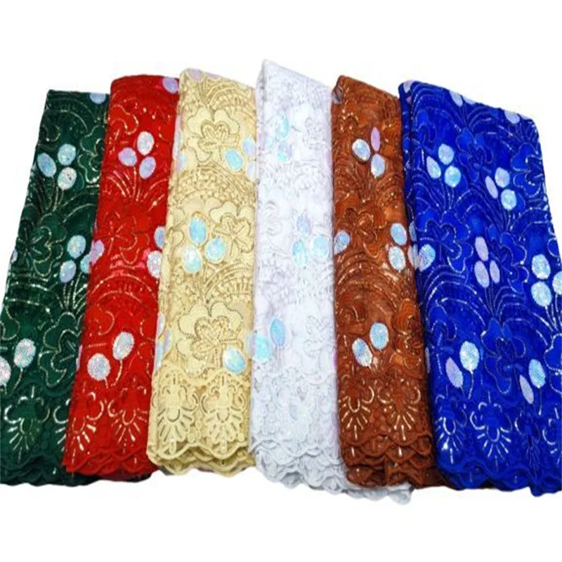 

Royal Blue Latest Orange African Sequins Lace Fabric French Mesh Laces High Quality 2022 Nigerian Lace Fabric For Party Sew