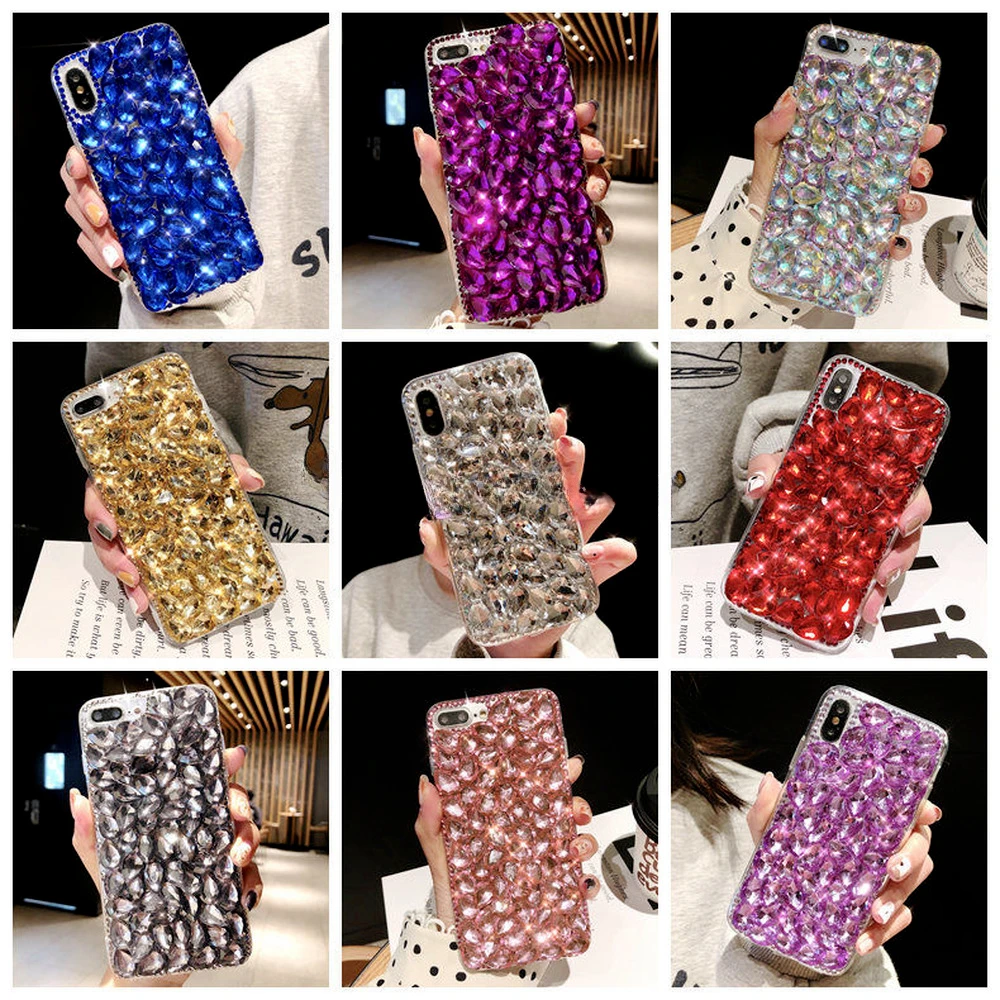 Luxury Glitter Rhinestone Phone Case For Xiaomi Redmi 9A 9C Note 8 9Pro Note10S Note 11 Pro 12Pro Cases Diamond Crystal Cover