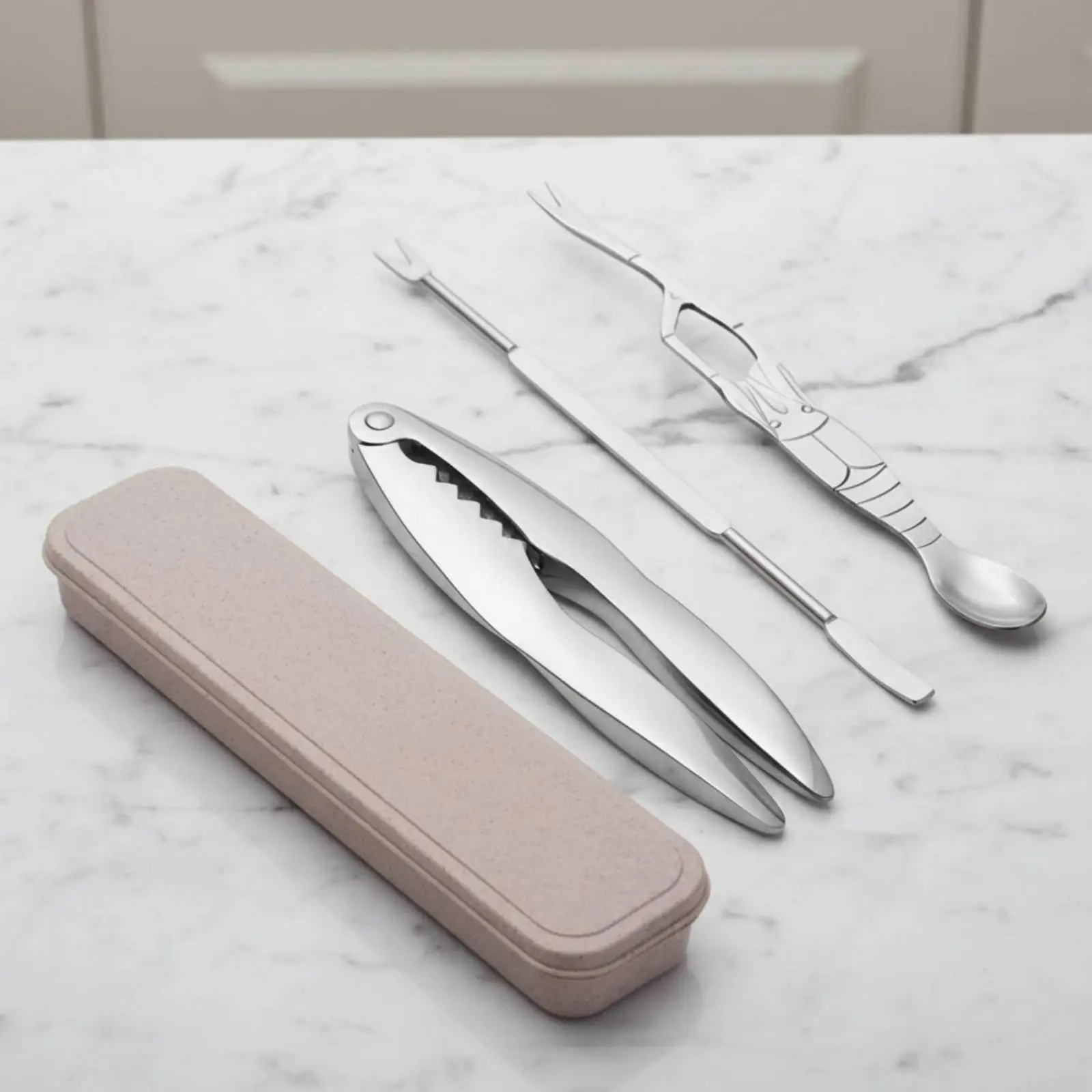 Stainless Steel Seafood Tool Set Crab Cracker Picker Fork Utensils Kit for Shellfish Dining Home Restaurant Table