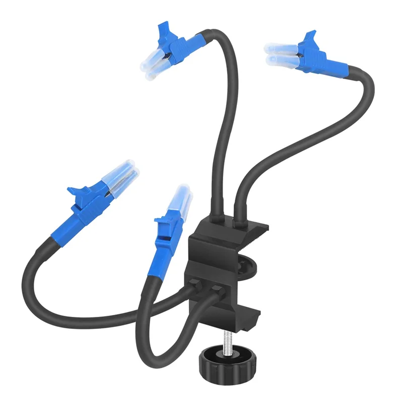 

-ABKM Adjustable Table Clamp Base Helping Hands Soldering Third Hand Tools 4 Flexible Gooseneck Arms For Electronics Repair
