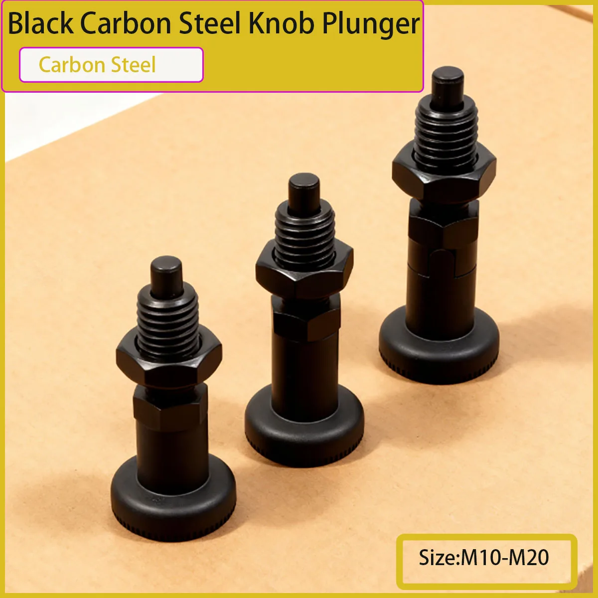 

Self-Locking Indexing Pin M10-M20 - Carbon Steel Black Head Spring Ball Locking Pull Pin Knob Plunger for Electronics Hardware