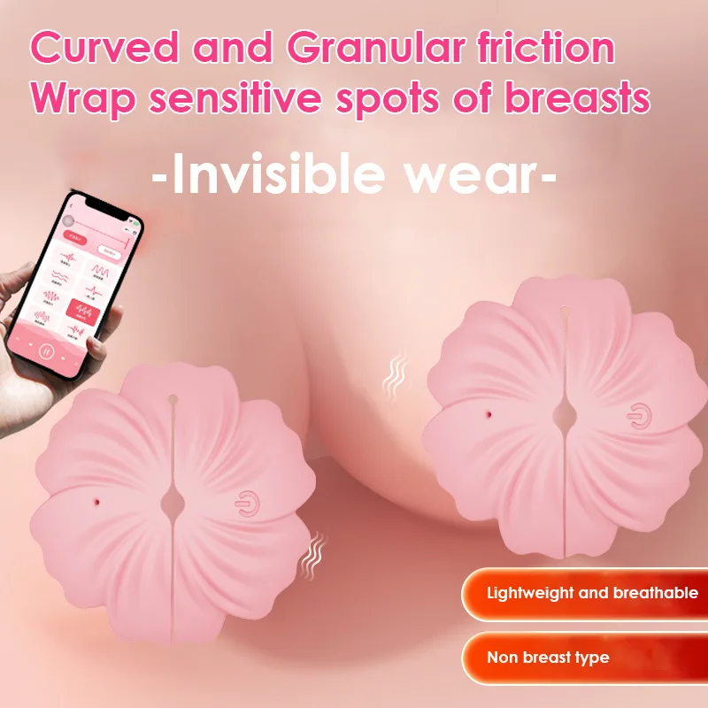 App Controlled Nipple Clamps Remote Control Wearable Breast Massager Rose Vibrator Wireless Personal Massager for Couples view 2