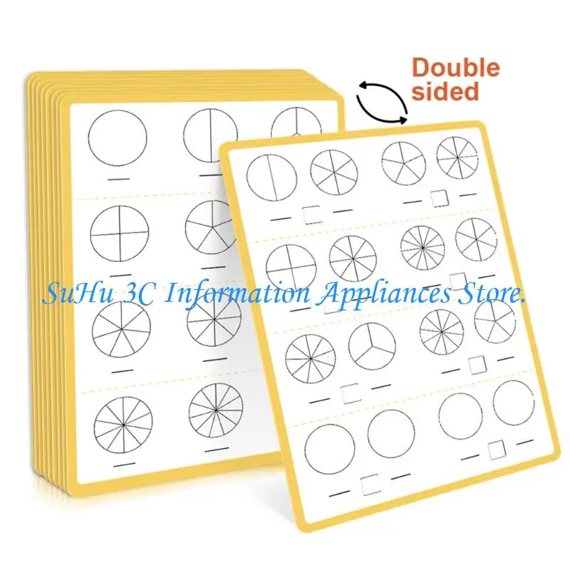  Math Practice Boards Double Sided Write and Wipe 10 Pack for Early Learning Classroom Centers and Home Review Use