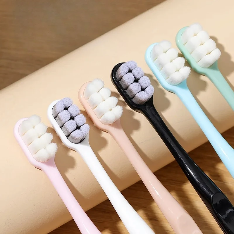 1Pc Household Adult Gentle Toothbrush 8 Bristle Bundles Soft Bristle for Sensitive Teeth Oral Cleaning