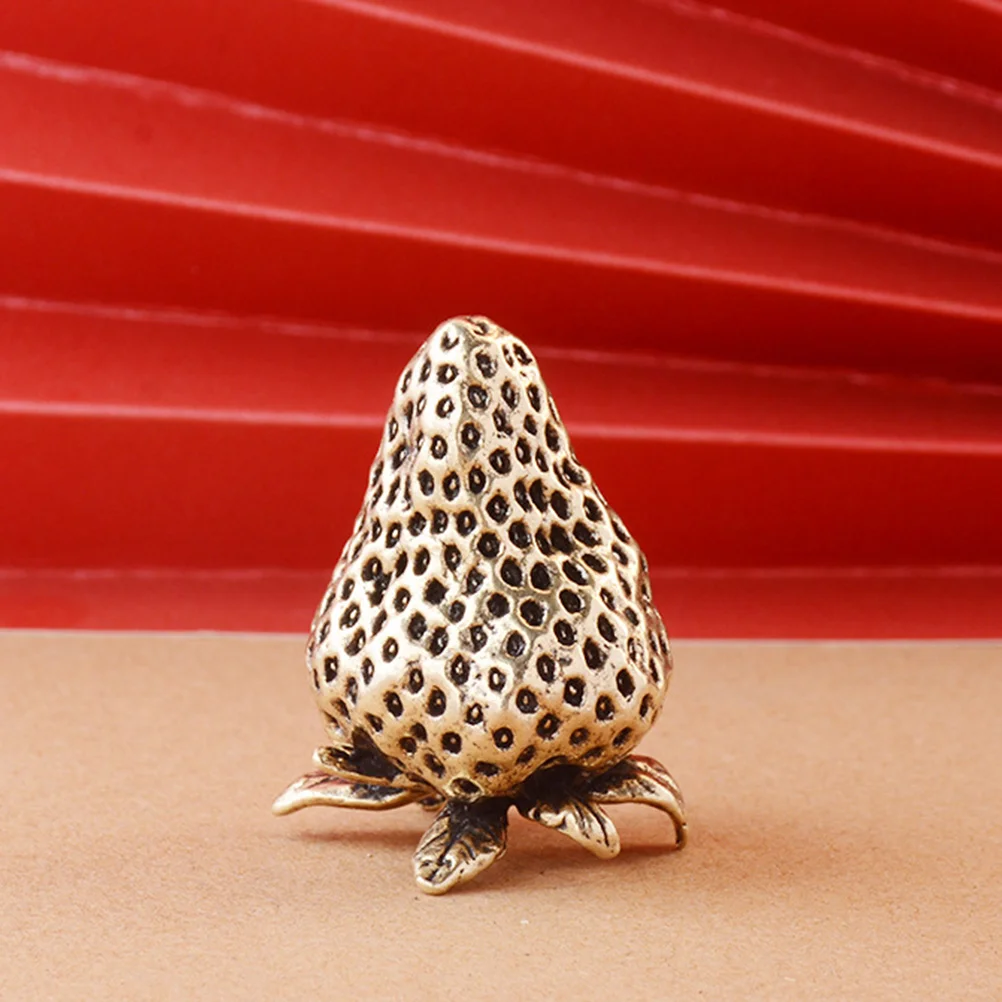 

Brass Strawberry Vintage Desktop Strawberry Shaped Decor Desktop Decor Statue Home Office Fruit Simulation nament