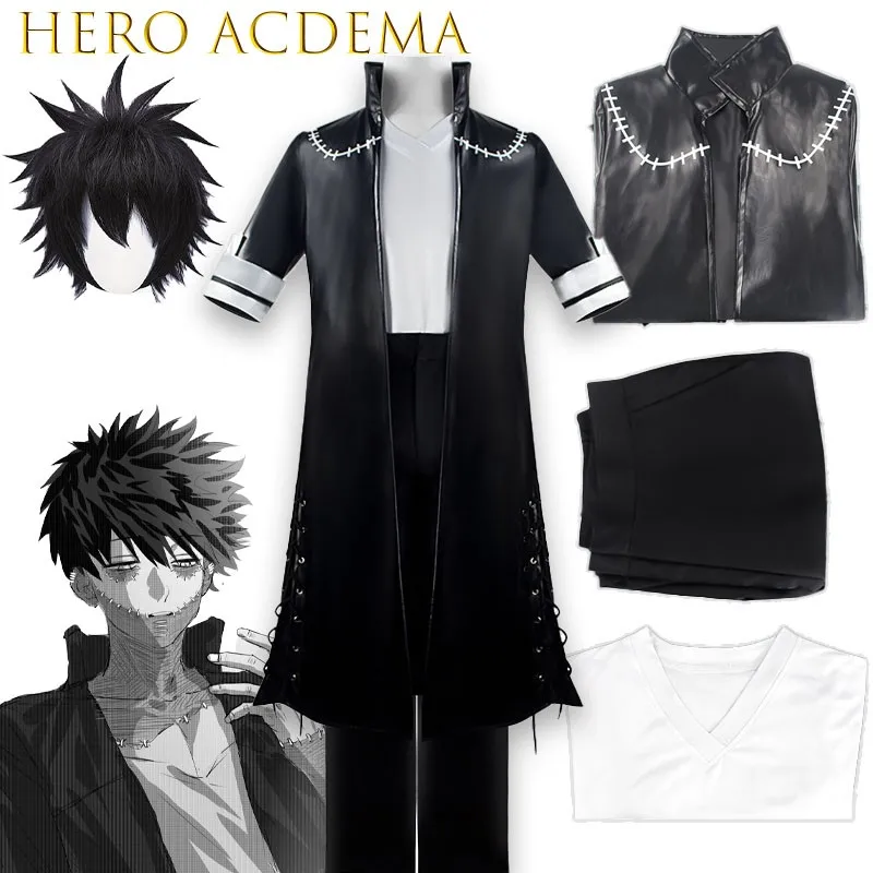 

Anime My Acdemi Dabi Cosplay Costume Black Coat Shirt Hero Pants Full Set Uniform Carnival Suit Halloween Party for Adult Men