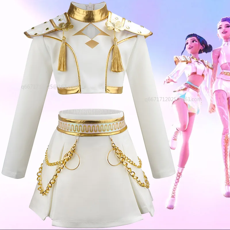 

KPop Halloween Demon Hunter Cosplay Costume Wig Uniform Idol Stage Performance Rumi Mira Zoey Roleplay Party Clothing