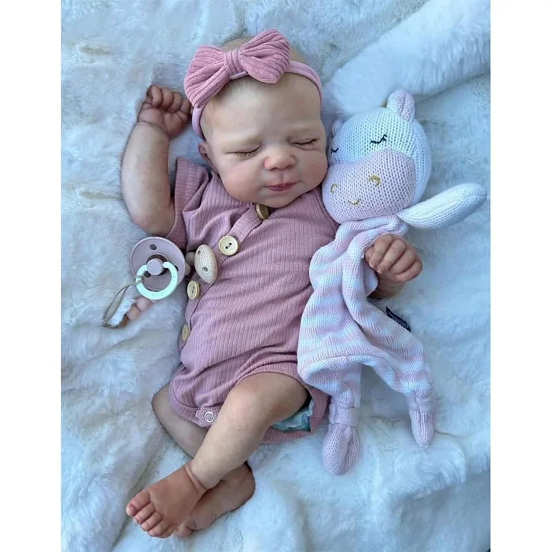 

48CM Bebe Reborn Doll Pascale Newborn Sleeping Baby Dolls Soft Body 3D Skin with Visible Veins Handmade Art Dolls Toy for Kids