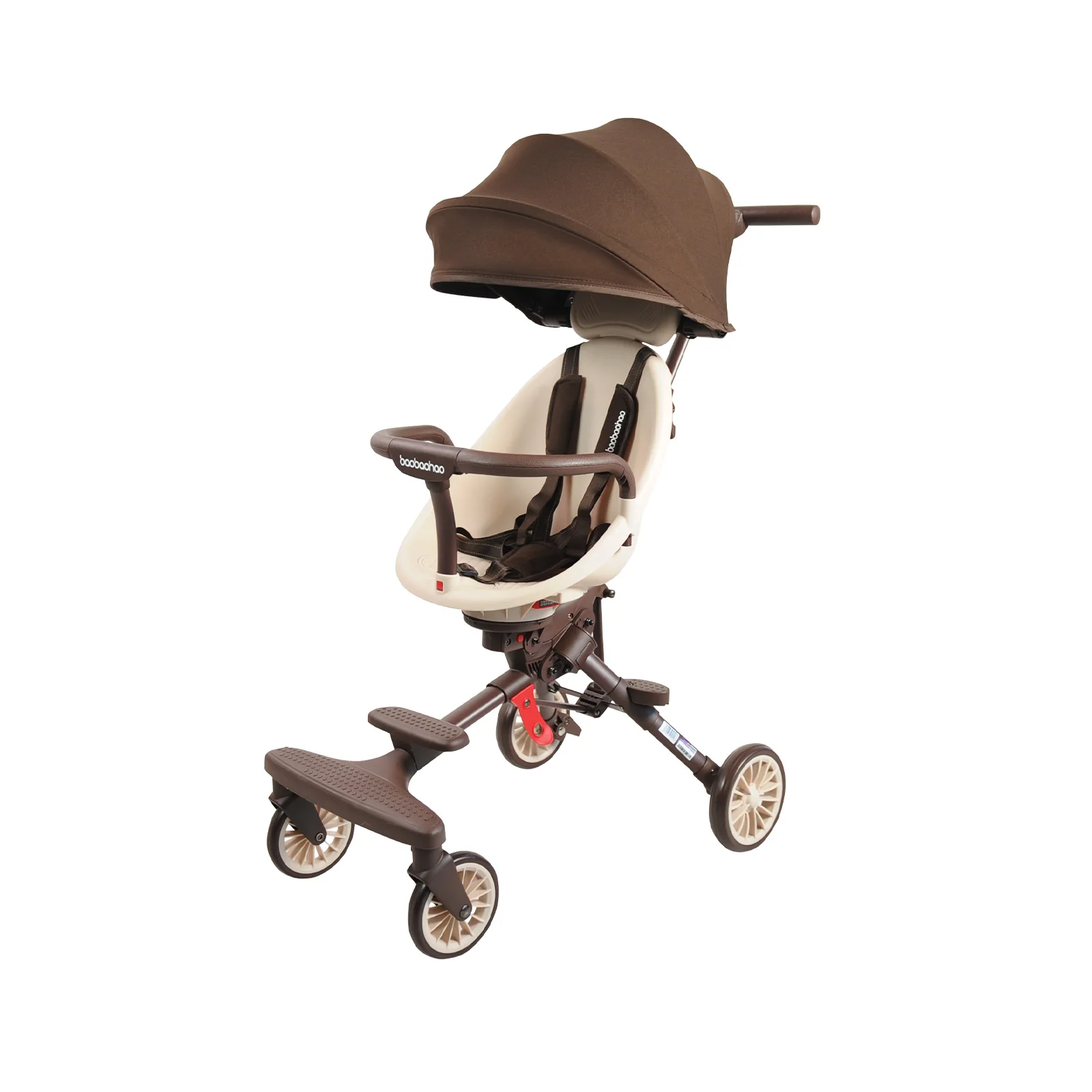 

Легкая складная детская коляска Baobaohao V7 с полностью закрытой передней панелью, съемной ручкой-солнцезащитным козырьком и регулируемой ручкой.