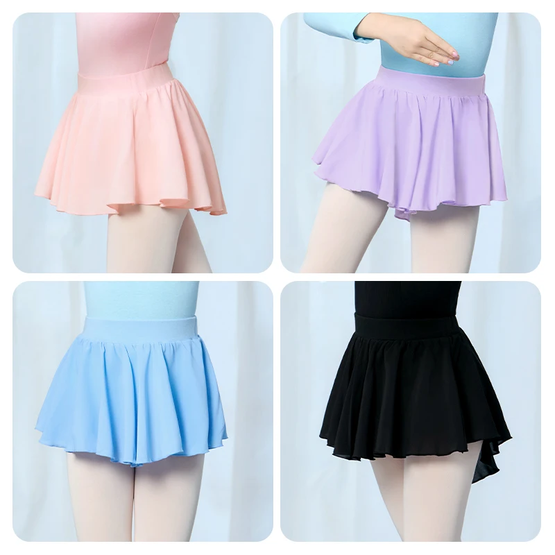 Girls Toddler Ballet Skirts Kids Ballet Dance Chiffon Skirt Elastic Waist Short Irregular Tutu Skirt