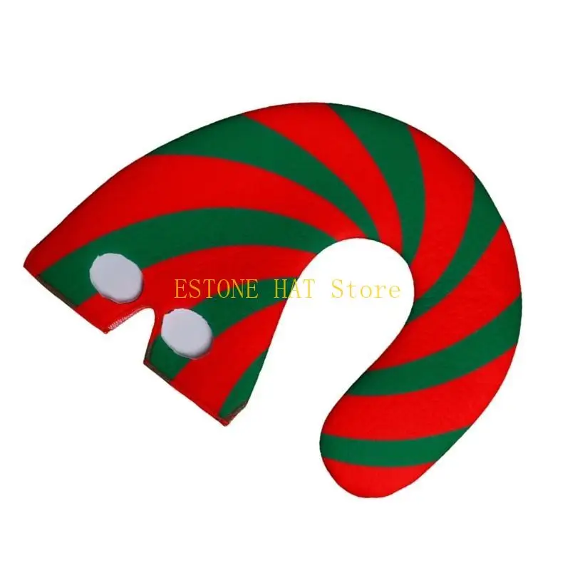 49MF ลายหมวกหน้ากาก Candy Cane เครื่องแต่งกาย Christmas Candy เครื่องแต่งกาย Holiday Party หมวกฮาโลวีน Dressing Up