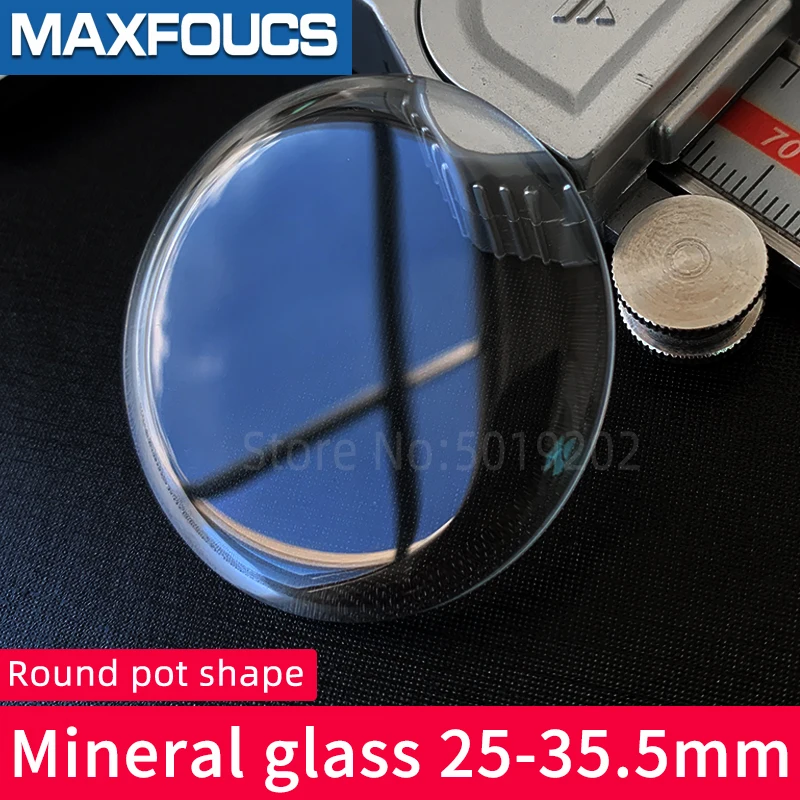 Round Pot Shape 25-35.5mm Dia Dome Glass Watch Mineral Crystal Watch Case Parts