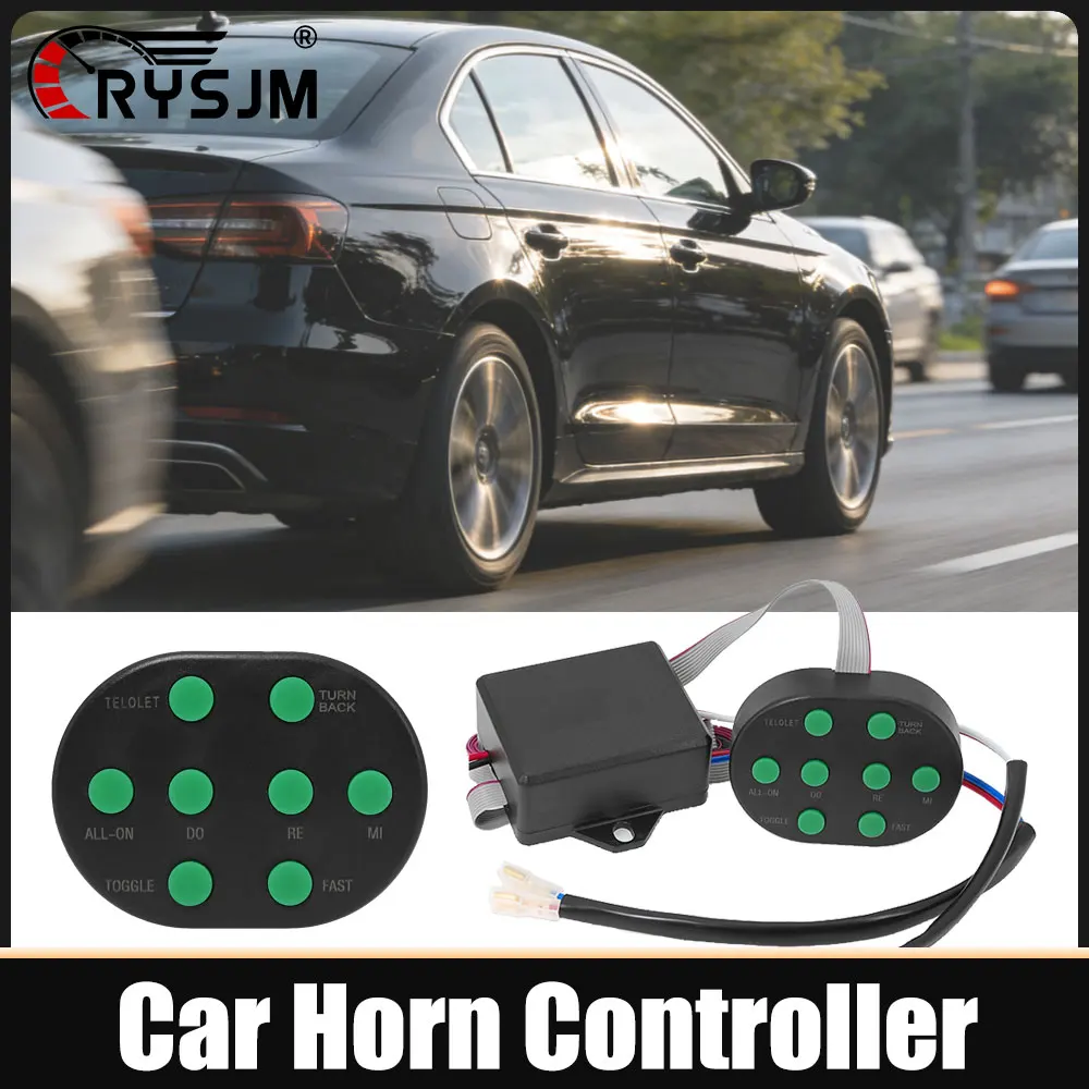 

12V24V Car Horn Controller With 8 Sound Musical Remote Control Electronic Volume Switch Control Horn Unit Car Effect Controller
