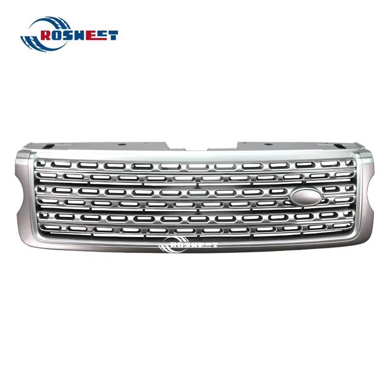 Silver Frame Silver Net Grille For Land Rover Range Rover Vogue 2013-2017 L405 Car Center Panel Styling Racing Grills