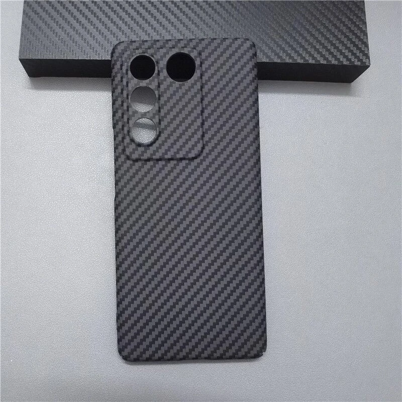 Matte Ultra Thin Hard Case For Vivo V27 Pro 5G Carbon Fiber Texture Pattern Phone Cover For Vivo V 27 V27Pro Funda Slim Bumper