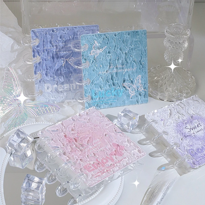 20pages/book Ins Style Acrylic Water Ripple Card Book，3 Inch Polaroid Photo Album Idol Card Binder Storage Book，Birthday Gift