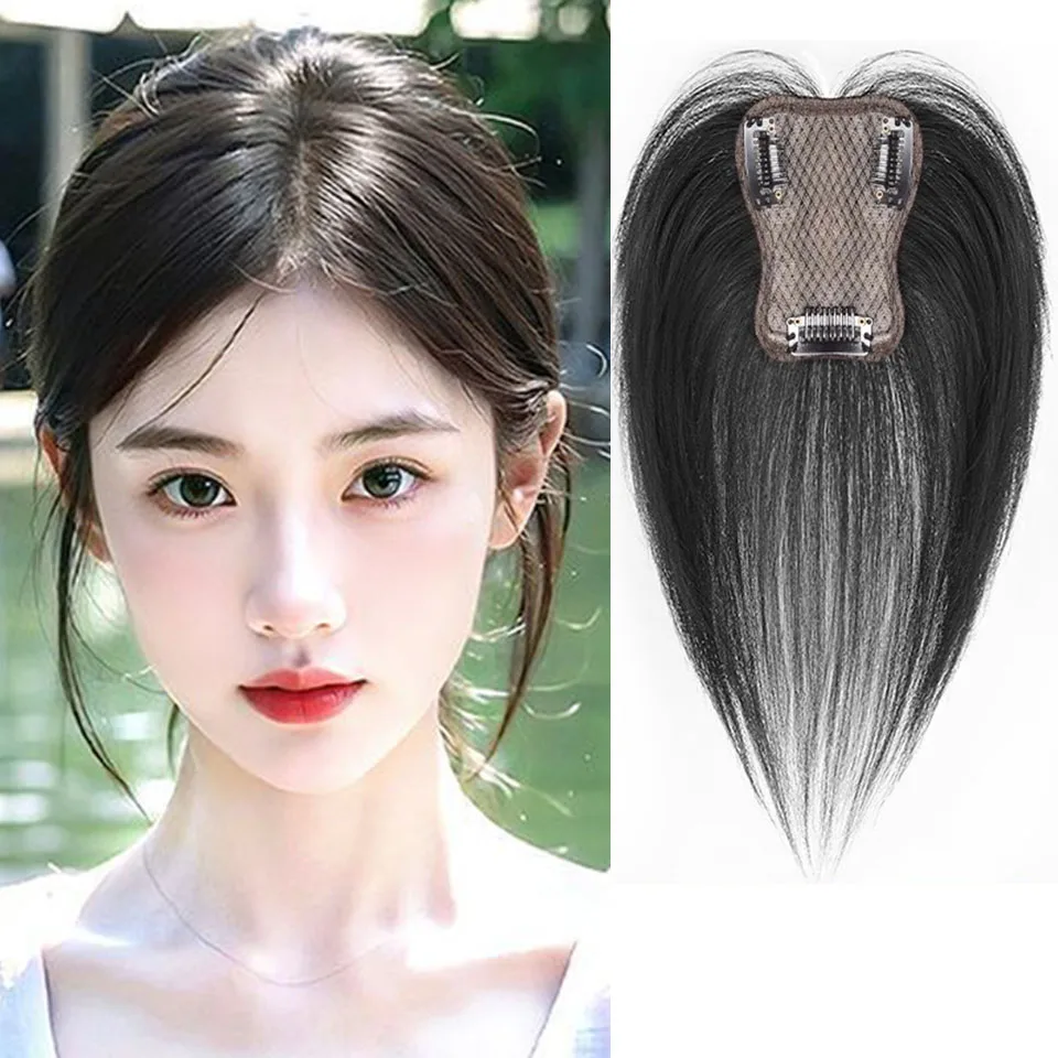 

Synthetic Wig For Women Thin Top No Trace Increased Volume Fluffy High Skull Top White Hair Covered Bangs Reissued