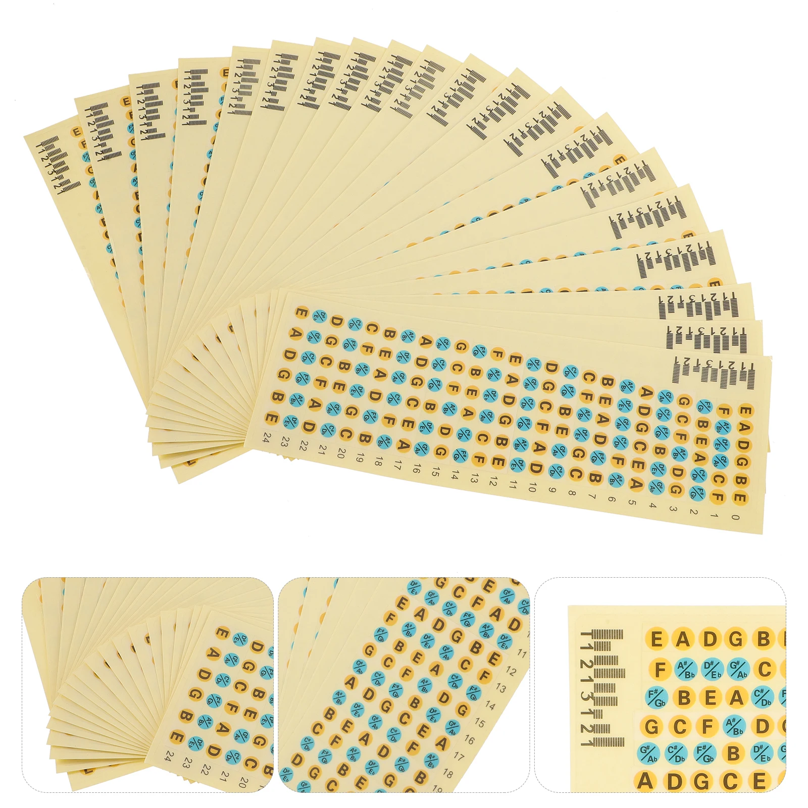 

20 Pcs Guitar Scales Sticker Beginners Decal Starter Learning Tool Finger Board Stickers Useful Fretboard Markers Decals Note