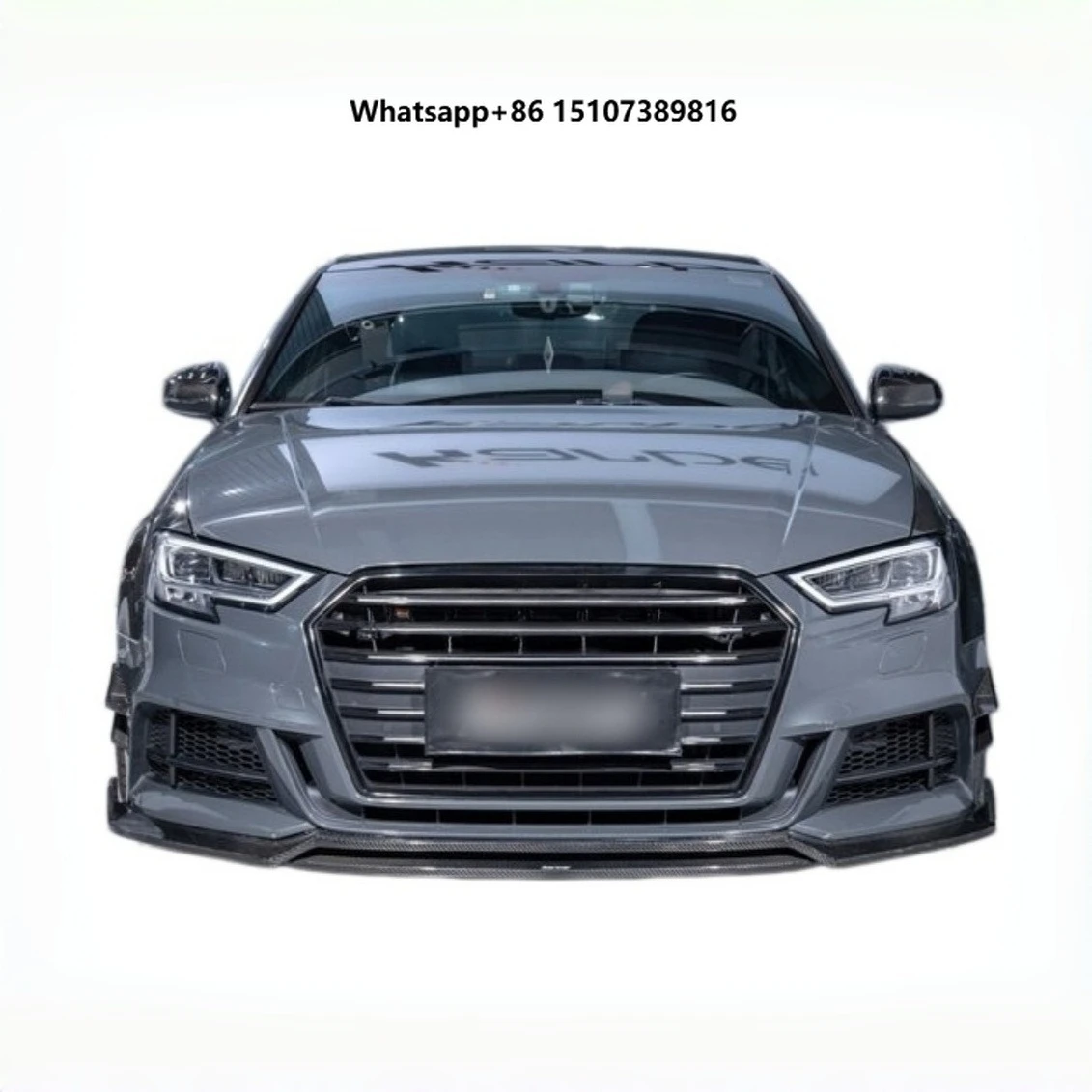 High Quality Dry Carbon Fiber Split Front Lip Rear Diffuser Front Canards Side Skirts Mirror Covers for A3 S3 Sedan 17-20