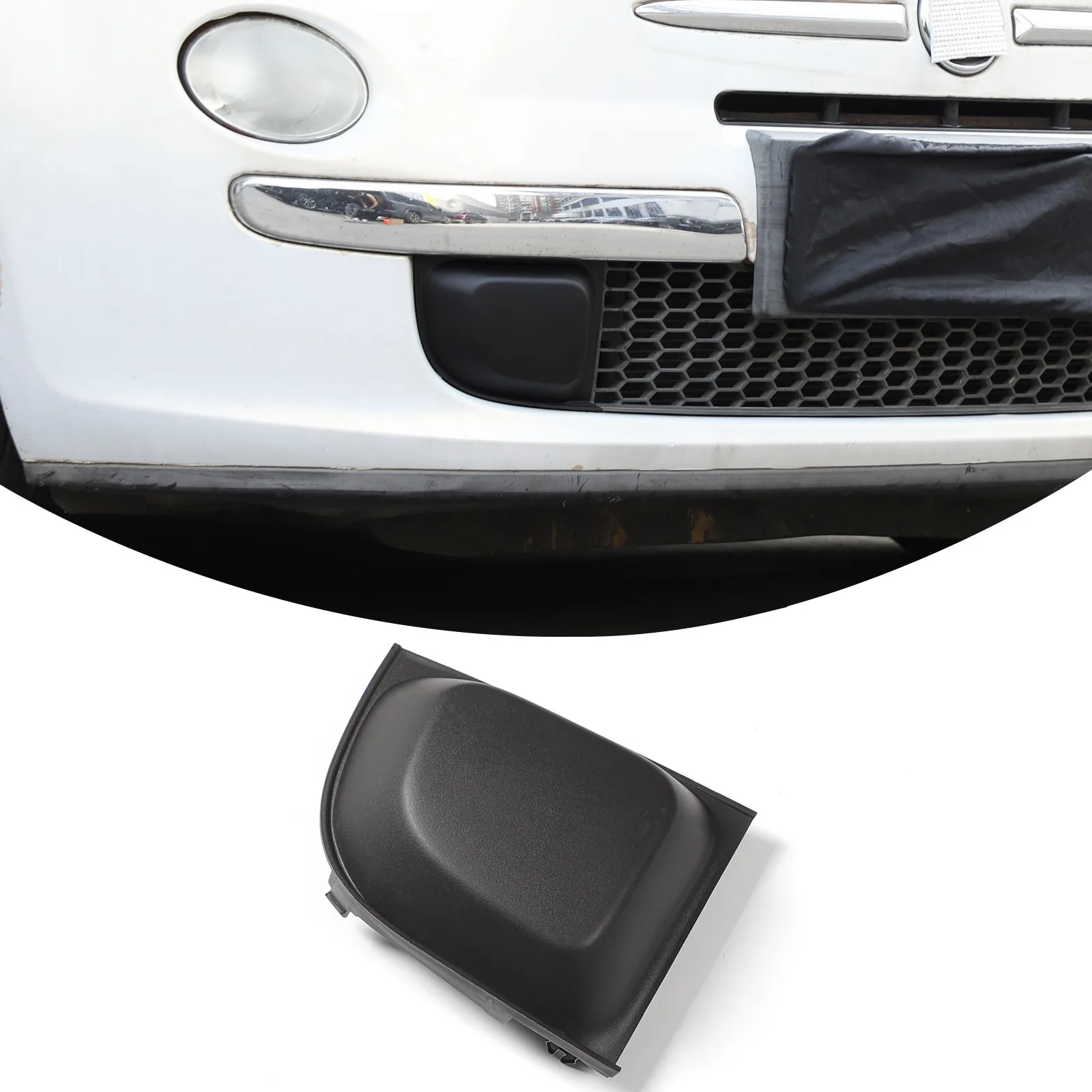 

Replacement ABS FOR Fiat 500 (312) 2007- 2015 NEW Front Bumper NO FOG LIGHT Cover Trim PAIR SET 735455039 1SD60KX7AB 1SD67KX7AB