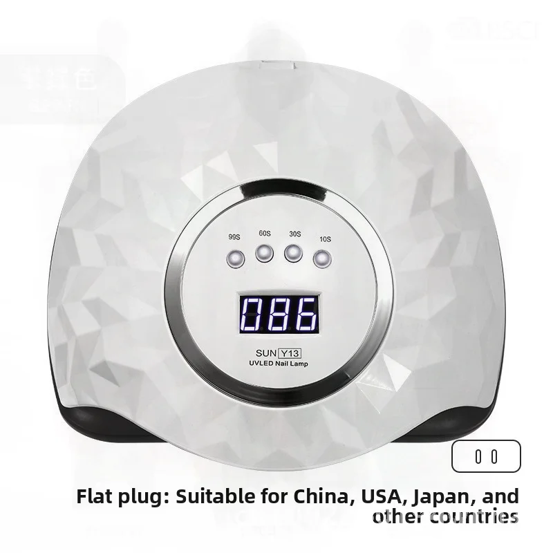 Y13 268W Lampada per unghie ad alta potenza UV/LED Doppia sorgente luminosa 60 Perline Lampada da forno a mano per terapia di nail art