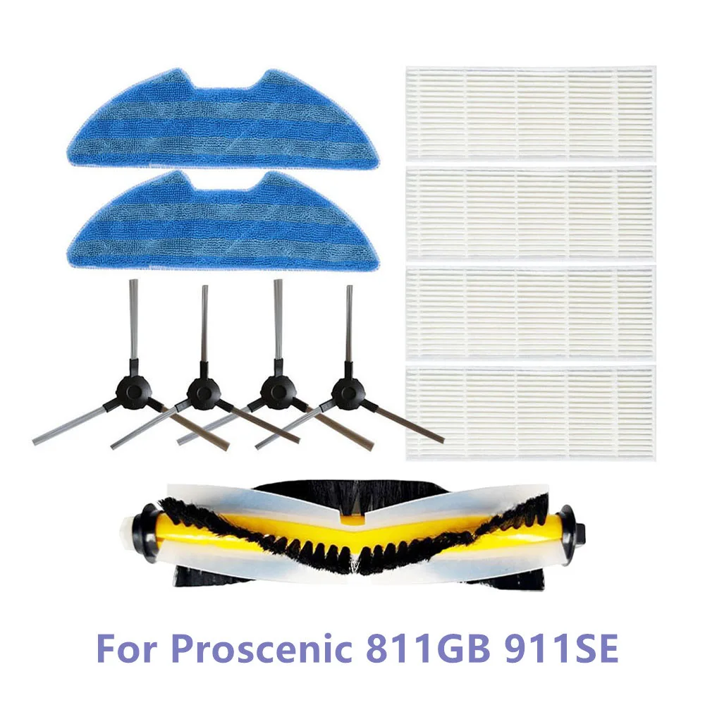 

Для Proscenic 811 ГБ Hepa-фильтры, основная боковая щетка, насадка на швабру для Proscenic 911SE Запчасти для робота-пылесоса