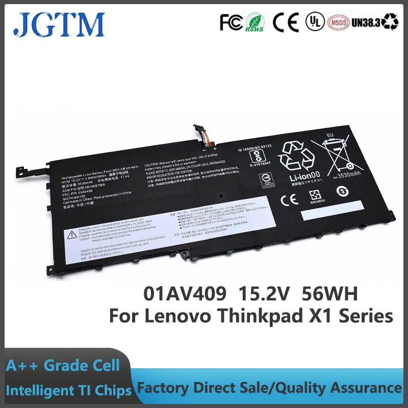 Bateria do Portátil para Lenovo Thinkpad Carbono x1 4th Gen 20fc 01av441 01av458 00hw029 01av438 01av440 410 Sb10f46466 01av409 01av457
