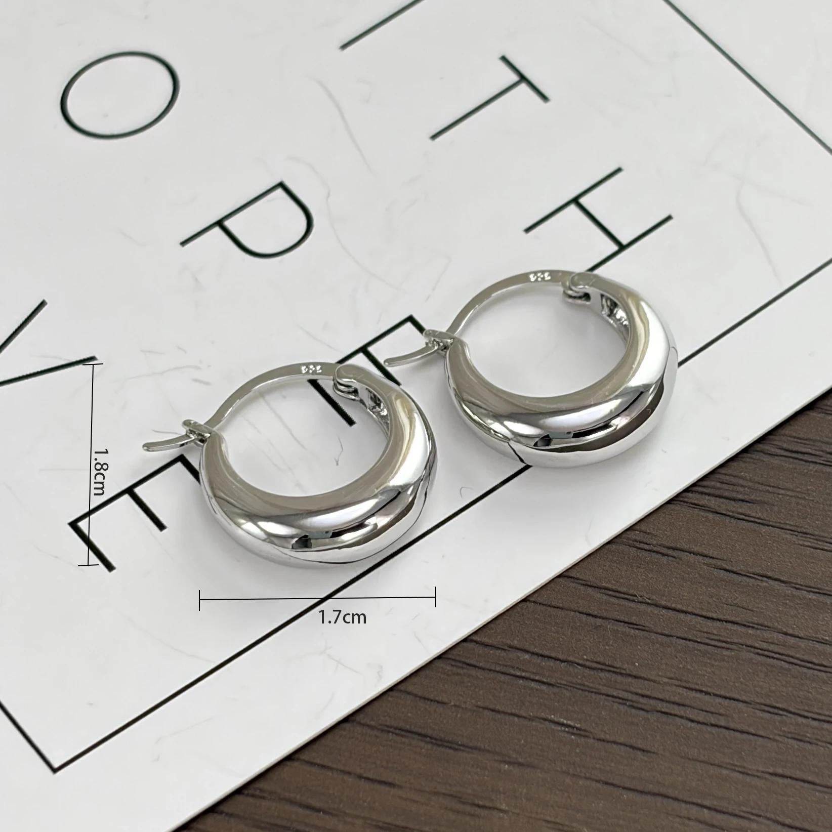925 Sterling Silver plated Chunky Hoop Earrings for Women Geometric Circle Punk Ear Jewelry Party Gifts 2021 New Dropshipping view 6