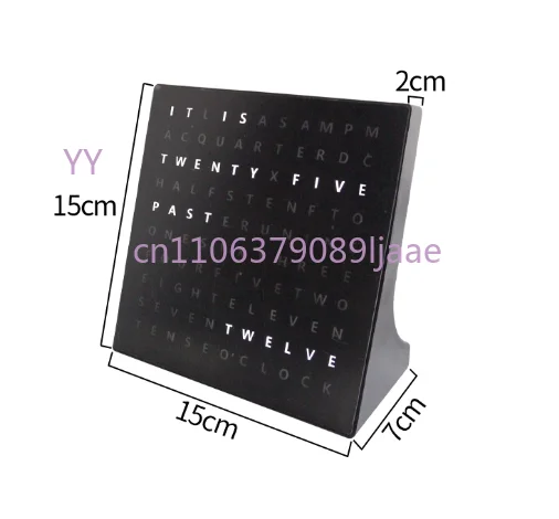 

Silent Minimalist Desktop Alphabet Clock Decorative Table Clock for Living Room