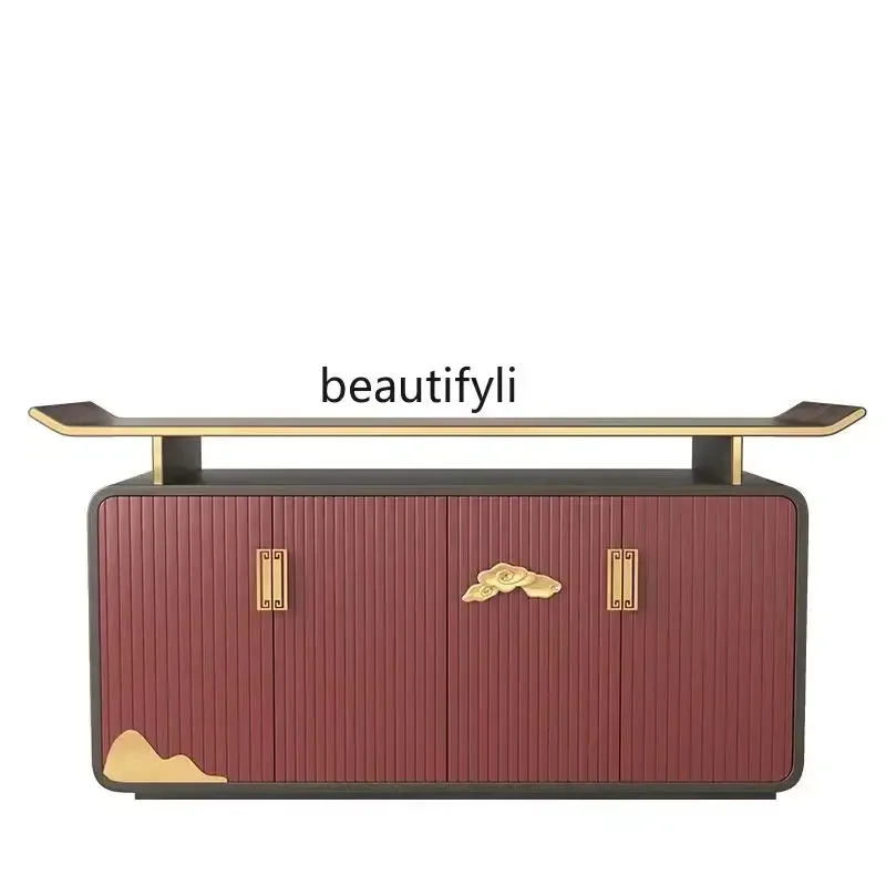 TTT New Chinese-style entrance cabinet with lamp decoration foyer small meal side cabinet hotel tea cabinet
