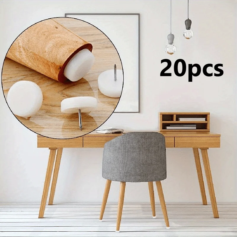 20pcs Furniture Sliders For Hardwood Floors, Chair Leg Floor Protectors Nail Furniture Slider