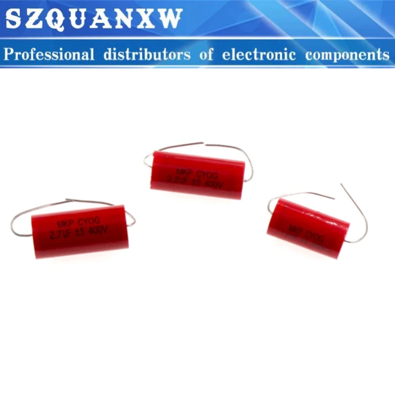 5 PCS/Lot 400V MKP Capacitor 0.47/1/1.5/2.2/2.7/3.3/4.7/5.6/6.8/8.2/10/12/15/20Uf Axial High Non-polar Capacitors