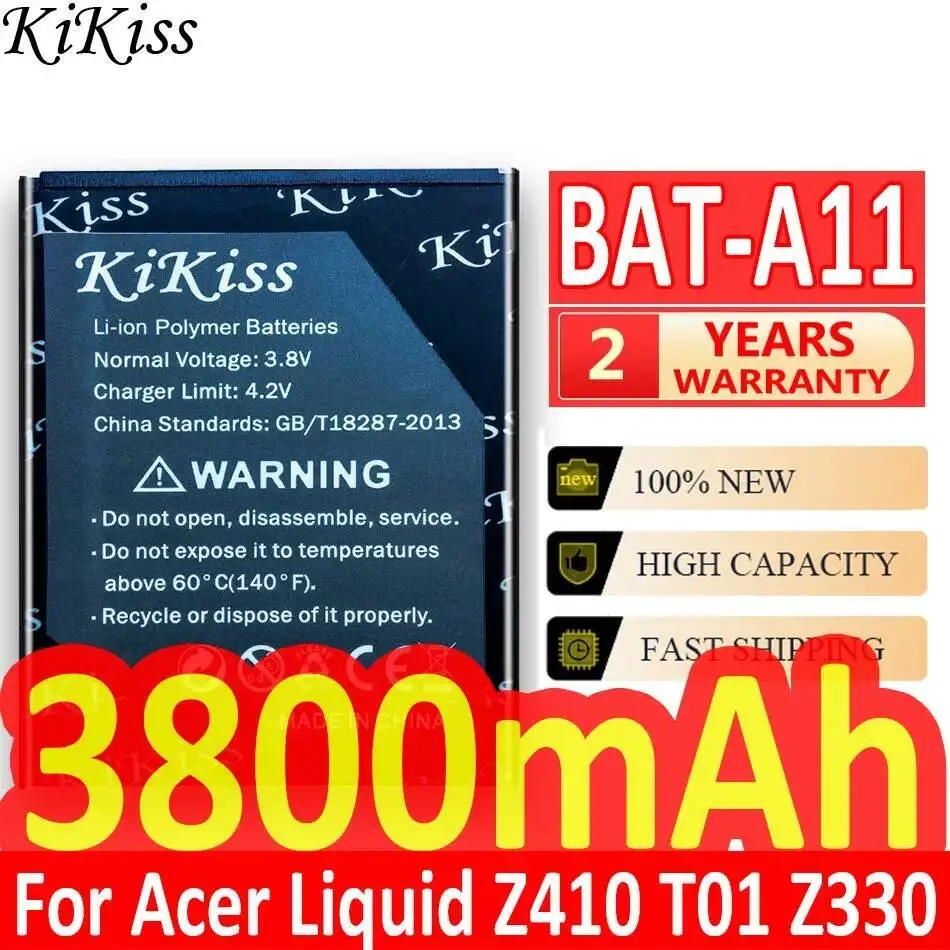 

Mobile Phone Battery Bat-A11 For Acer Liquid Z410 T01 Z330 Bat A11 Environmentally Friendly 3800Mah