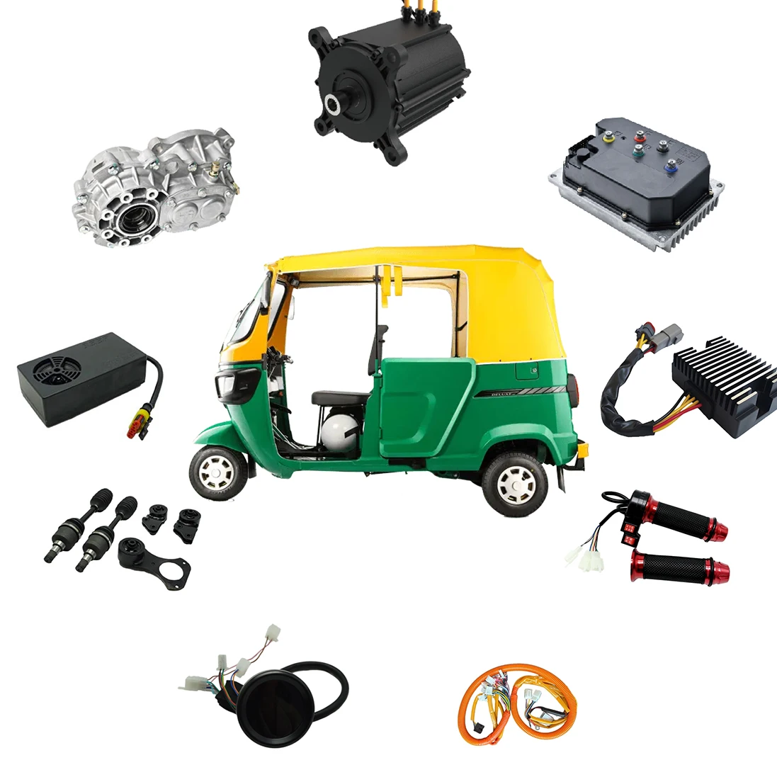 Tuk Tuk Rickshaw Electric Conversion Kit 5000W for Bajaj TVS 5KW Electric Motor Engine Conversion Kits Electric Tuk Rickshaw Kit