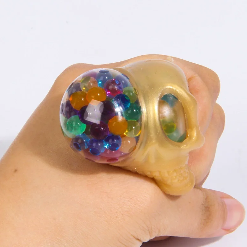 Skull Eyes Brain Stressbälle, Fidget-Spielzeug, sensorische Stresslinderung, Angsttherapie, Rebound-Quetschball für Halloween – Detail 6