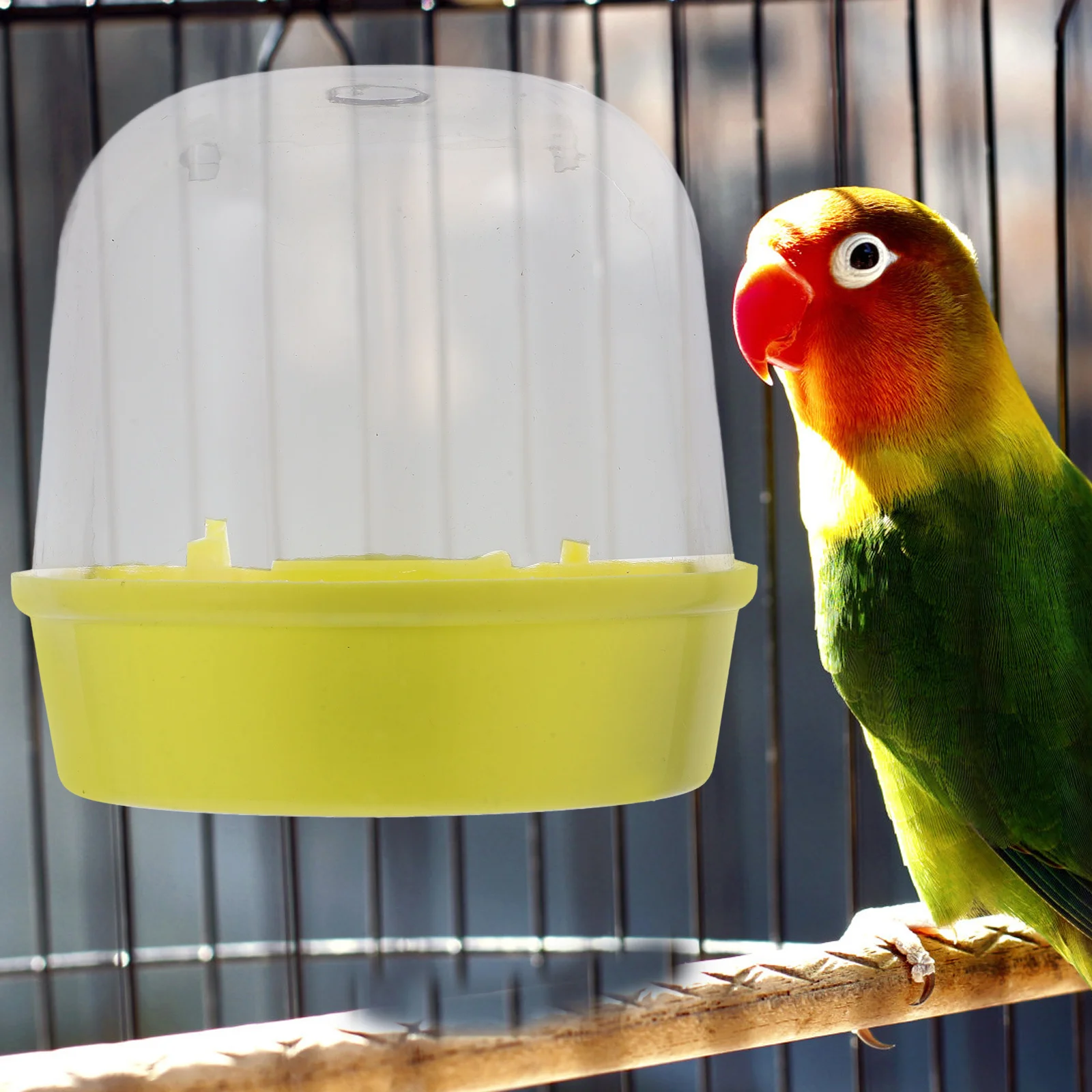 

Parrot Bath Tub For Cage Durable Abs Splashproof Bird Bath Easy Clean Detachable Bottom Pet Bird Supplies Conure Cockatiel